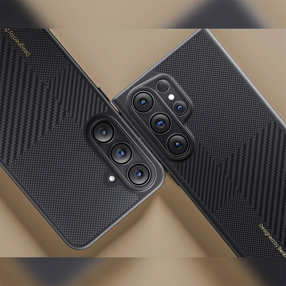 Samsung Galaxy S25 Plus Uyumlu Kılıf M-safe Şarj Özellikli Karbon Fiber Benks Montage Hybrid ArmorPro Kevlar Kapak - 9