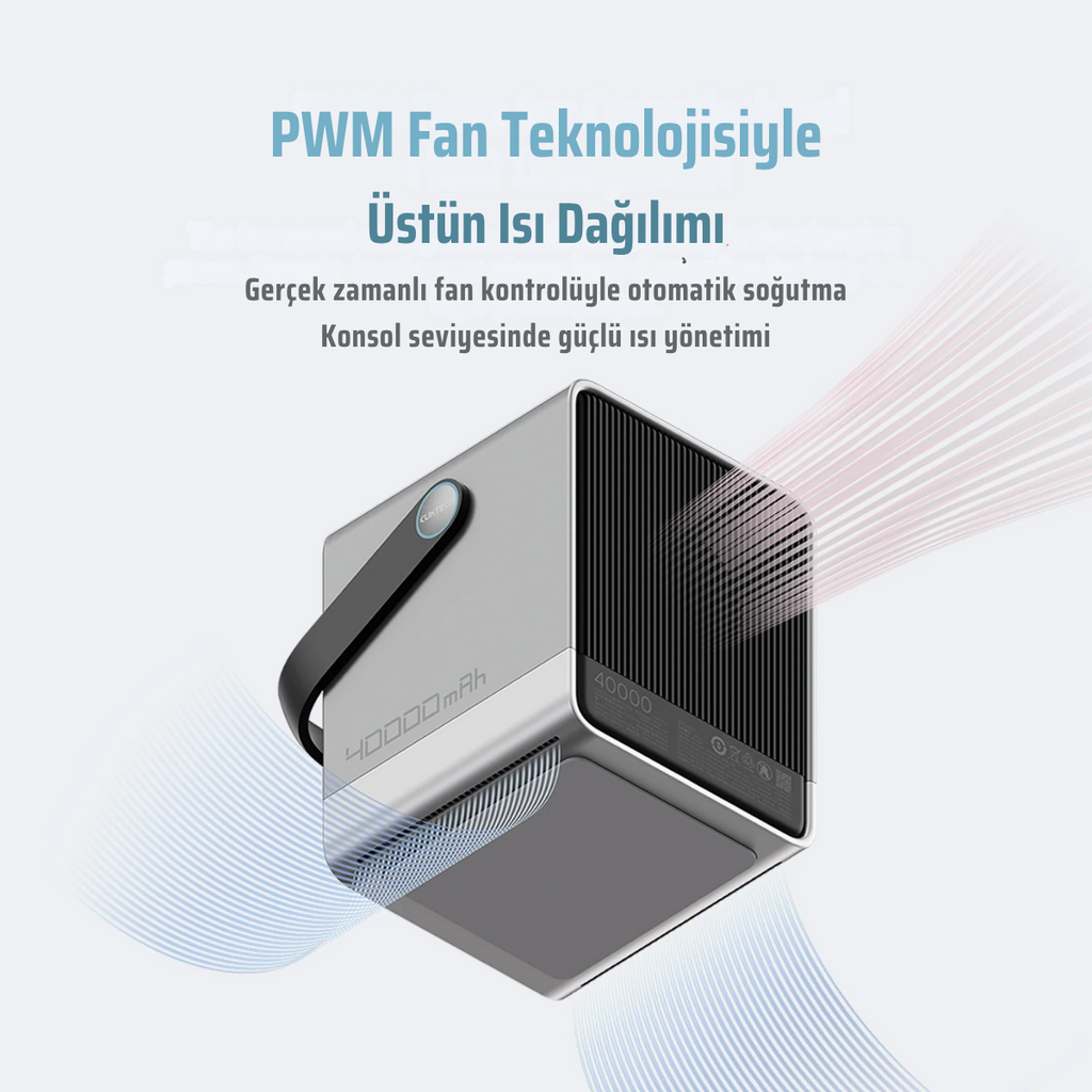 CUKTECH 30 Powerbank 40000 mAh | 300 W PD3.1 Süper Hızlı Şarj | 3 Port (2C1A) TFT Ekranlı Taşınabilir Şarj Cihazı – Laptop, MacBook, iPhone, Samsung, Xiaomi ile Uyumlu