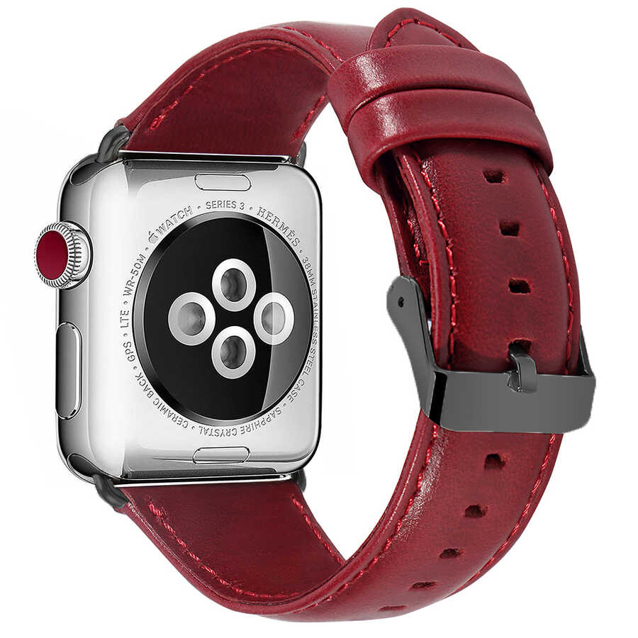 ​​​Apple Watch 40mm Uyumlu Luxury Leather Deri Kordon - 1