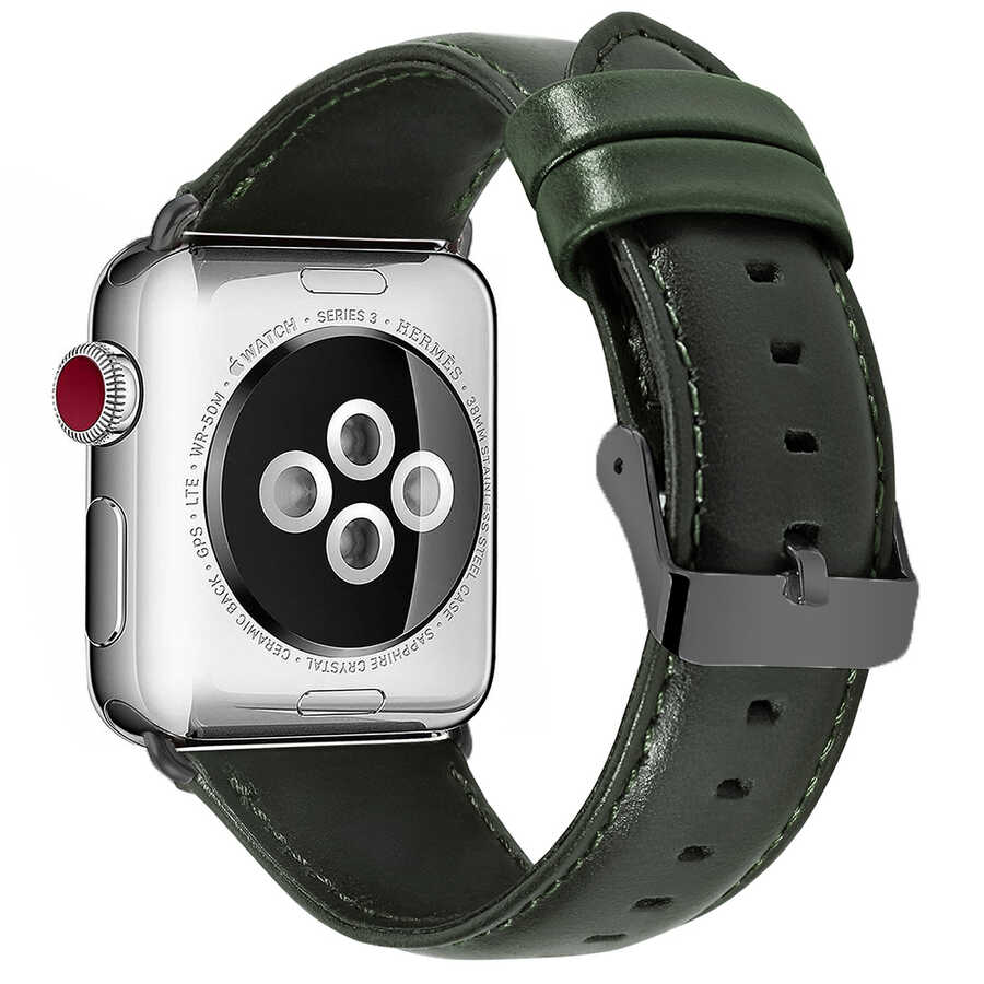​​​Apple Watch 38mm Uyumlu Luxury Leather Deri Kordon - 2