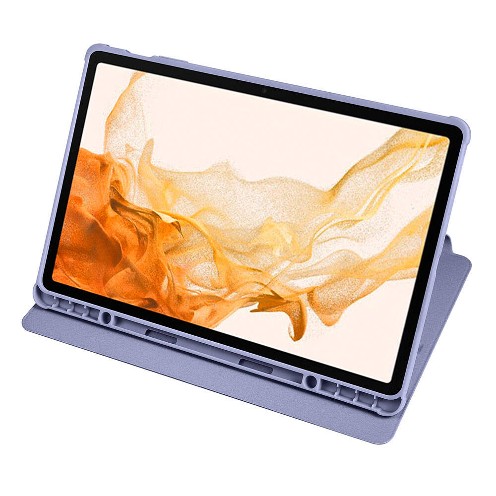 Samsung Galaxy Tab S9 Plus Uyumlu Kılıf Zore Termik Kalem Bölmeli Dönebilen Standlı Kılıf - 14