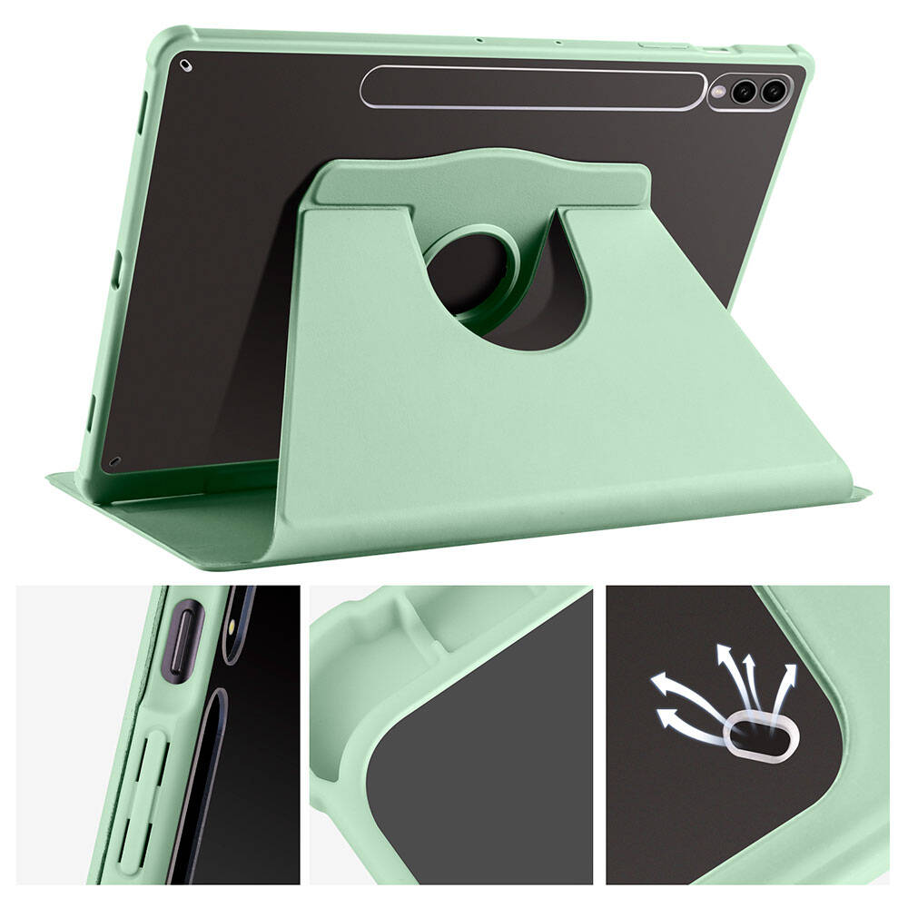 Samsung Galaxy Tab S9 Plus Uyumlu Kılıf Zore Termik Kalem Bölmeli Dönebilen Standlı Kılıf - 32