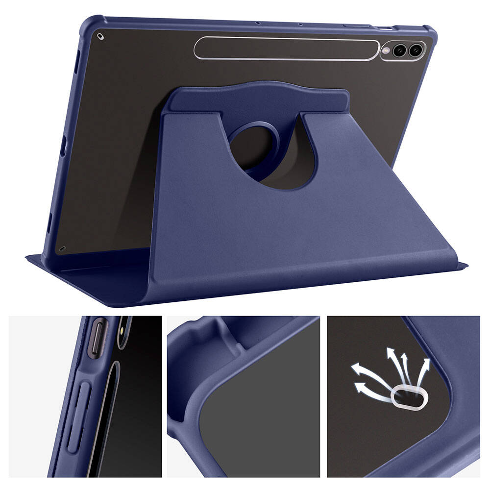 Samsung Galaxy Tab S9 Plus Uyumlu Kılıf Zore Termik Kalem Bölmeli Dönebilen Standlı Kılıf - 33