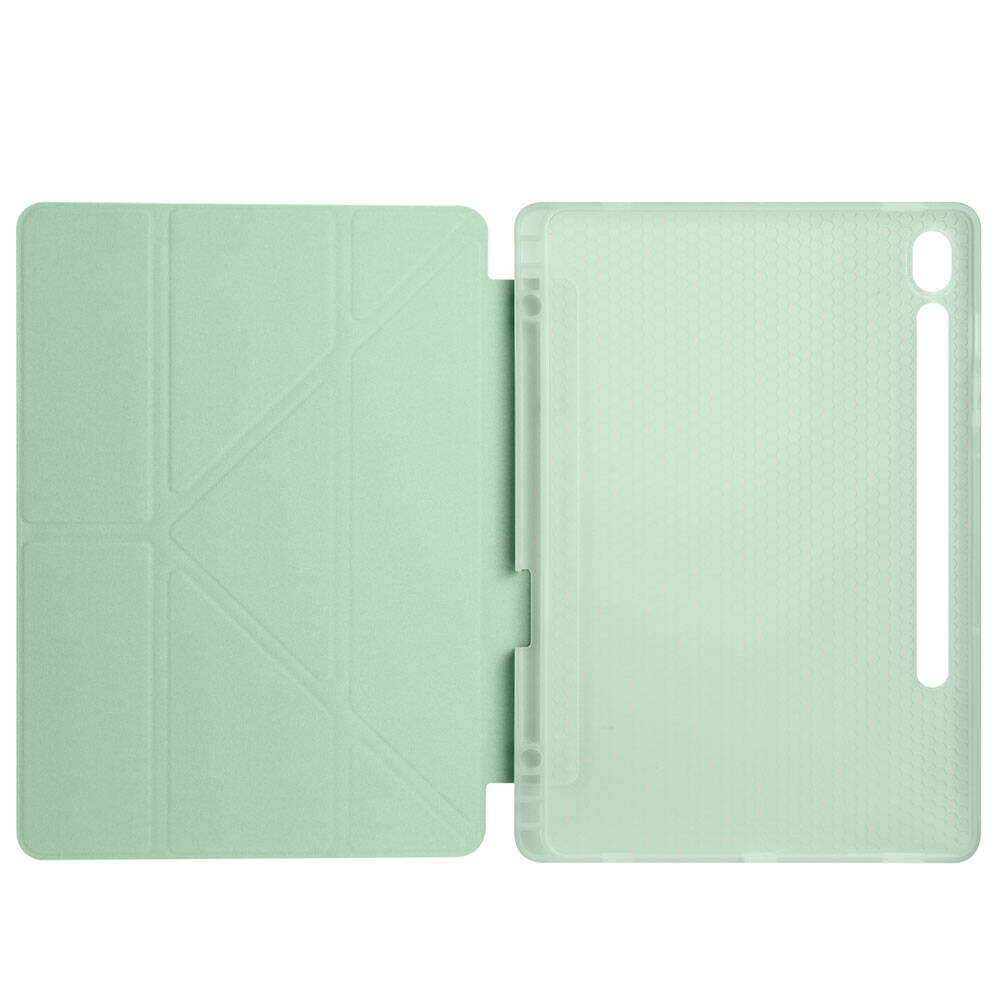 Samsung Galaxy Tab S9 Uyumlu Kılıf Zore Tri Folding Kalem Bölmeli Standlı Kılıf - 3