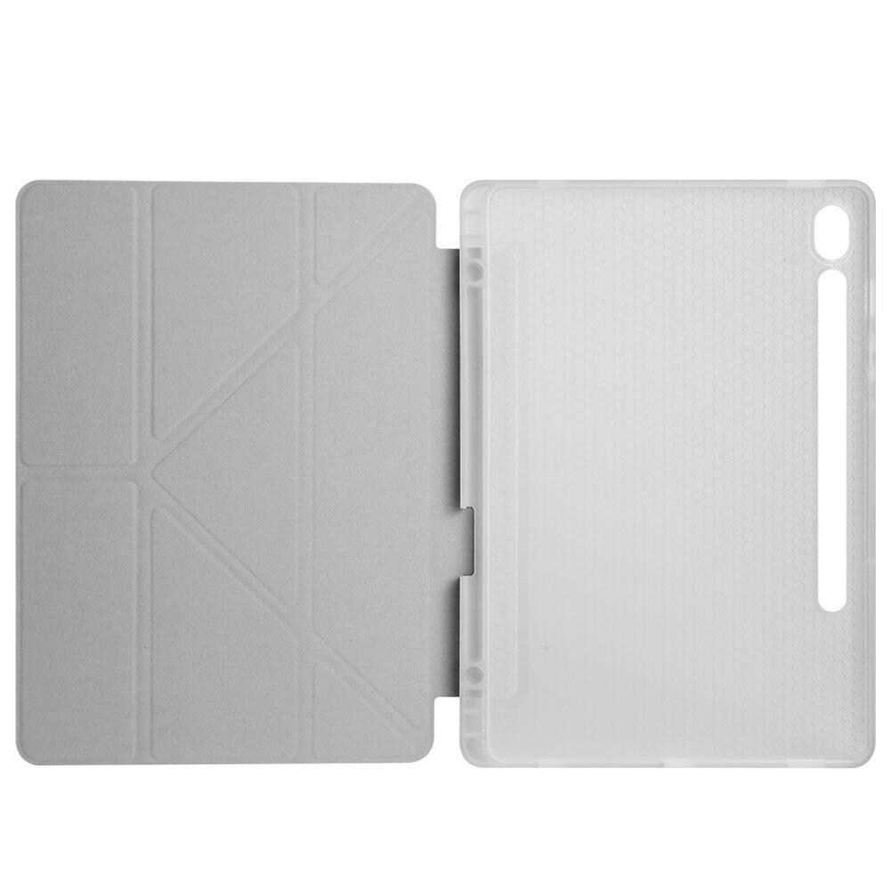 Samsung Galaxy Tab S9 Uyumlu Kılıf Zore Tri Folding Kalem Bölmeli Standlı Kılıf - 4