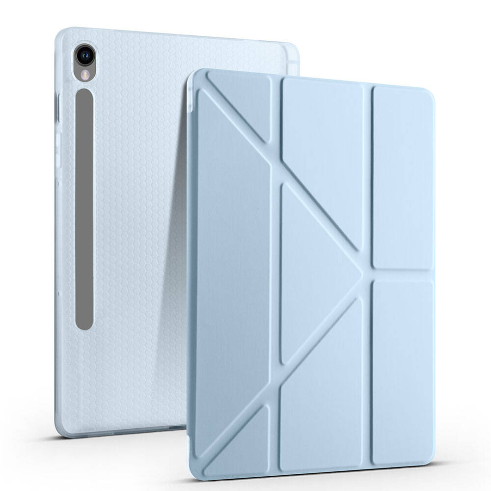 Samsung Galaxy Tab S9 Uyumlu Kılıf Zore Tri Folding Kalem Bölmeli Standlı Kılıf - 12
