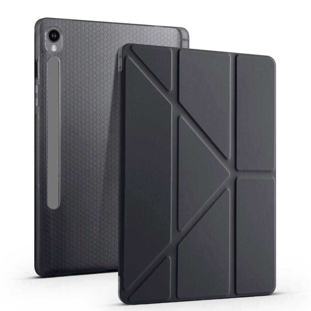 Samsung Galaxy Tab S9 Uyumlu Kılıf Zore Tri Folding Kalem Bölmeli Standlı Kılıf - 13