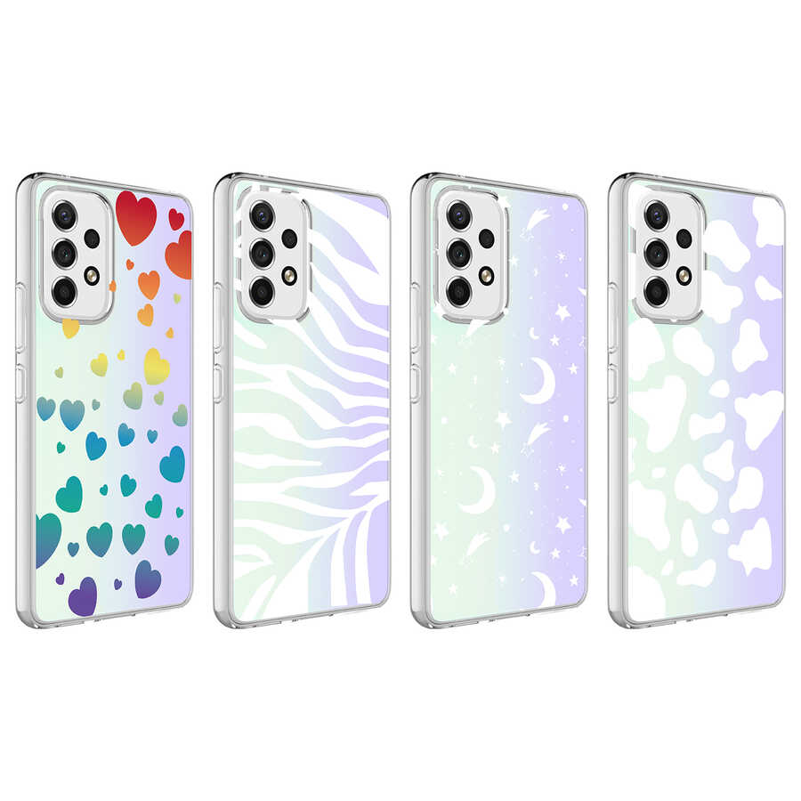 Samsung Galaxy A73 Uyumlu Kılıf Zore M-Blue Desenli Kapak - 1