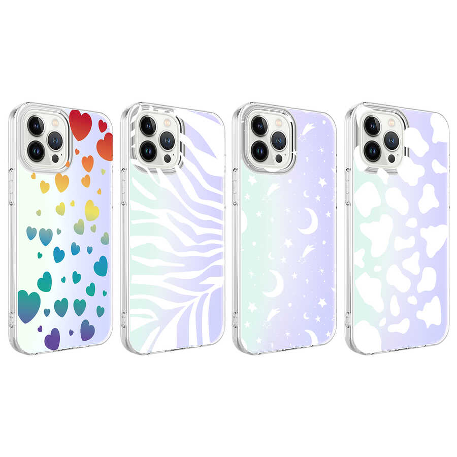 Apple iPhone 13 Pro Max Uyumlu Kılıf Zore M-Blue Desenli Kapak - 1