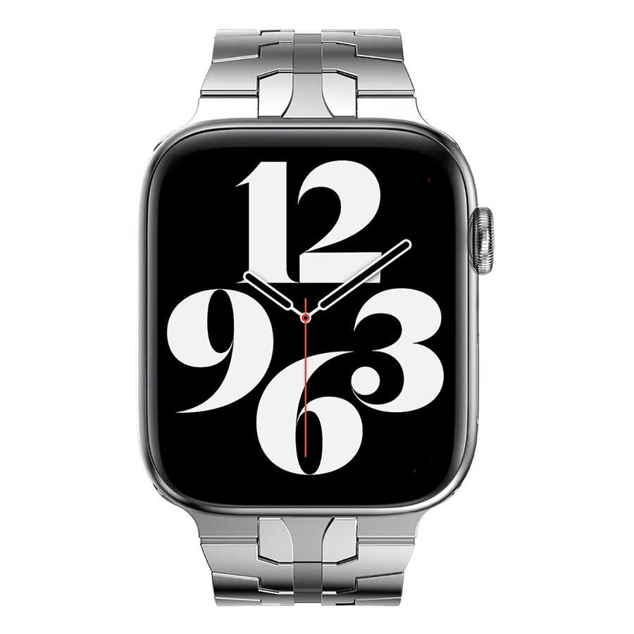 ​​​Apple Watch 7 45mm Uyumlu KRD-63 Metal Kordon - 1