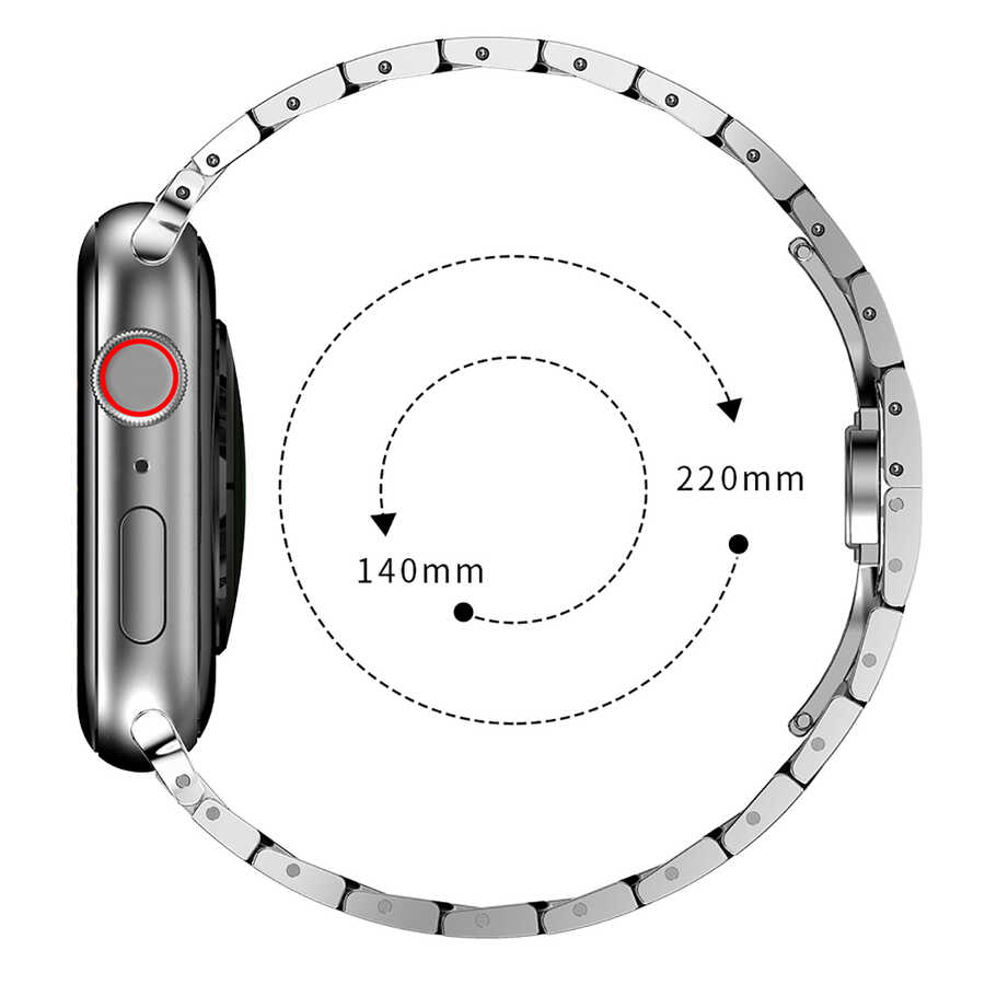 ​​​Apple Watch 7 45mm Uyumlu KRD-63 Metal Kordon - 7