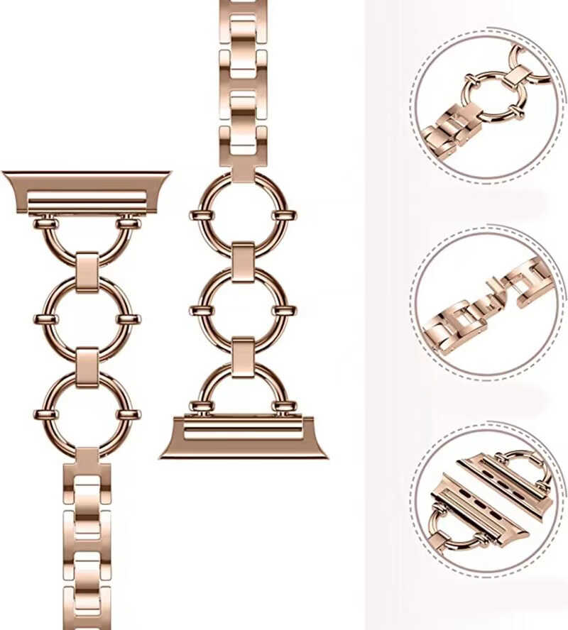 ​​​Apple Watch 7 41mm Uyumlu KRD-56 Metal Kordon - 1