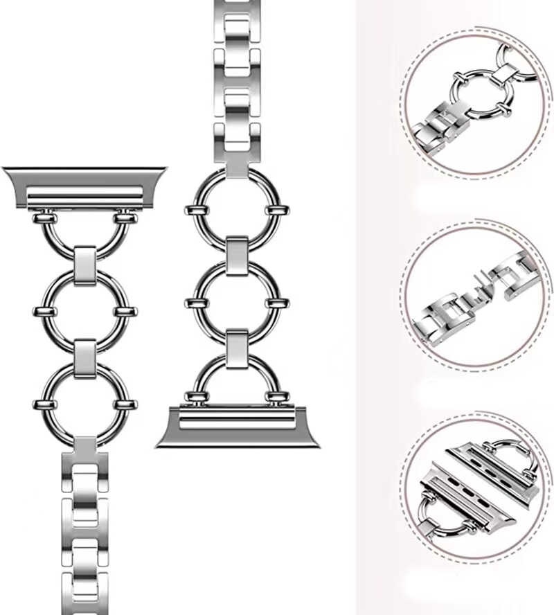 ​​​Apple Watch 7 41mm Uyumlu KRD-56 Metal Kordon - 2