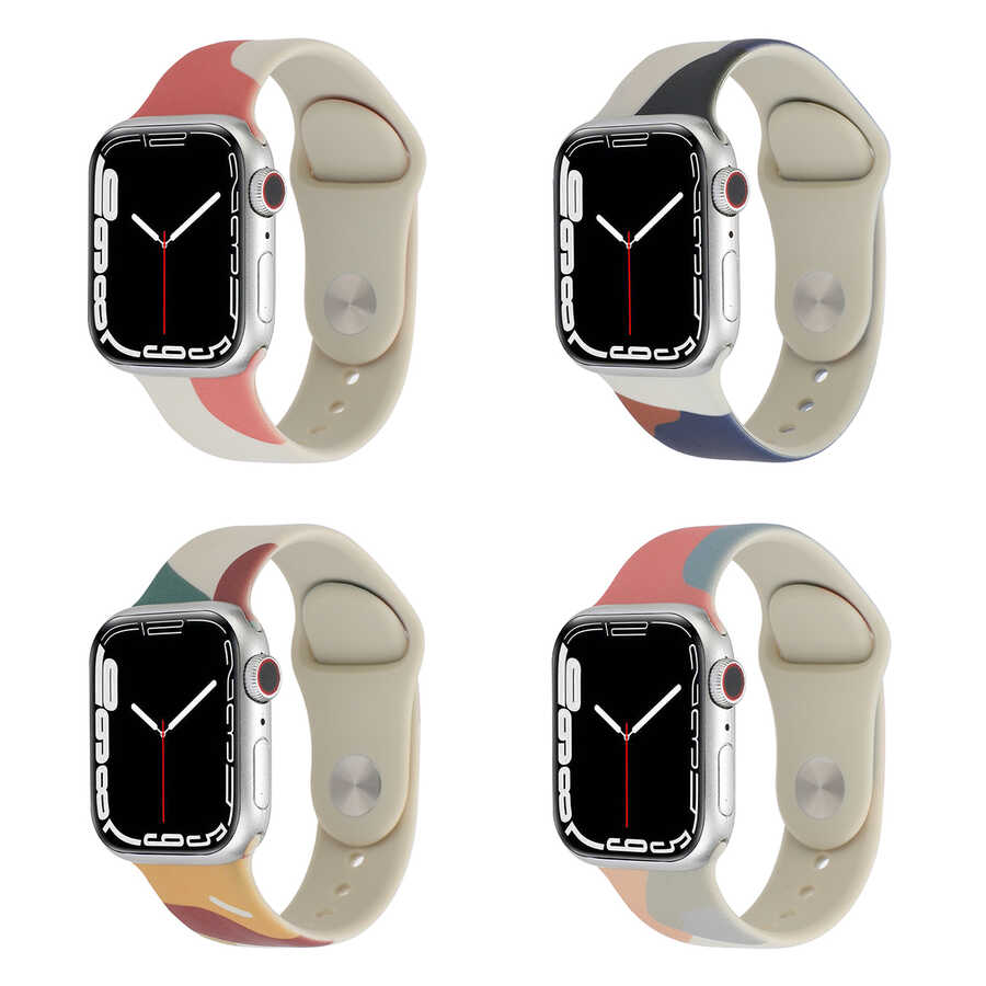 Apple Watch 7 45mm Uyumlu KRD-62 Silikon Kordon - 9