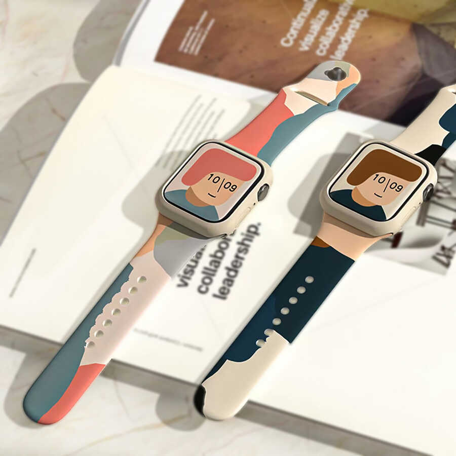 Apple Watch 7 45mm Uyumlu KRD-62 Silikon Kordon - 10