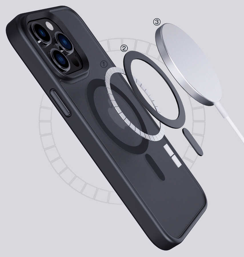 Apple iPhone 14 Pro Max Uyumlu  Kılıf Wireless Şarj Özellikli Zore Hibrit Magsafe Kapak - 3