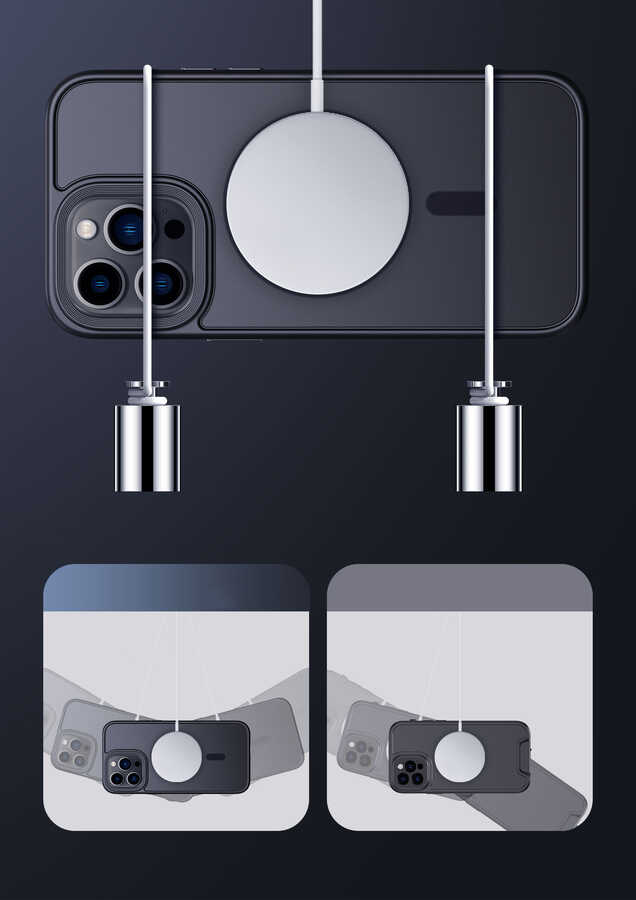 Apple iPhone 14 Pro Max Uyumlu  Kılıf Wireless Şarj Özellikli Zore Hibrit Magsafe Kapak - 5