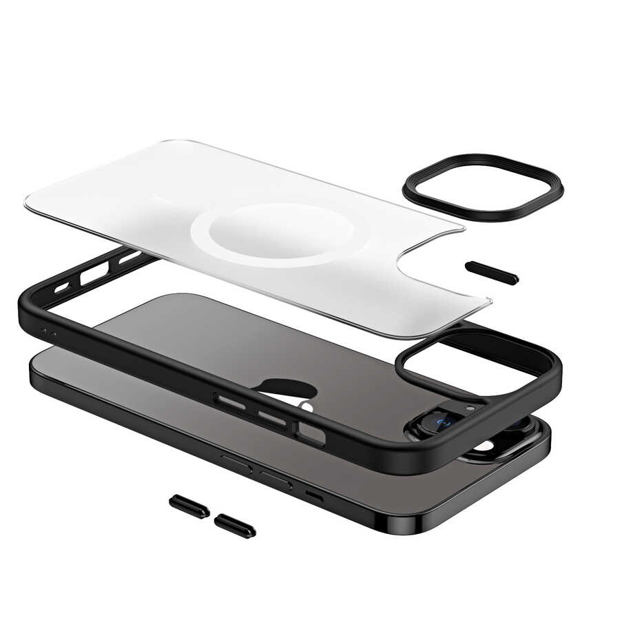Apple iPhone 14 Plus Uyumlu Kılıf Wireless Şarj Özellikli Zore Hibrit Magsafe Kapak - 4