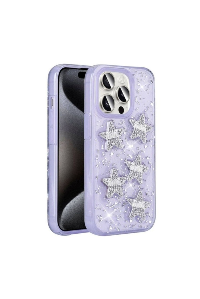 Apple iPhone 15 Pro Max Uyumlu Kılıf Airbagli Simli Arka Yüzey Zore Işıltı Silikon Kapak