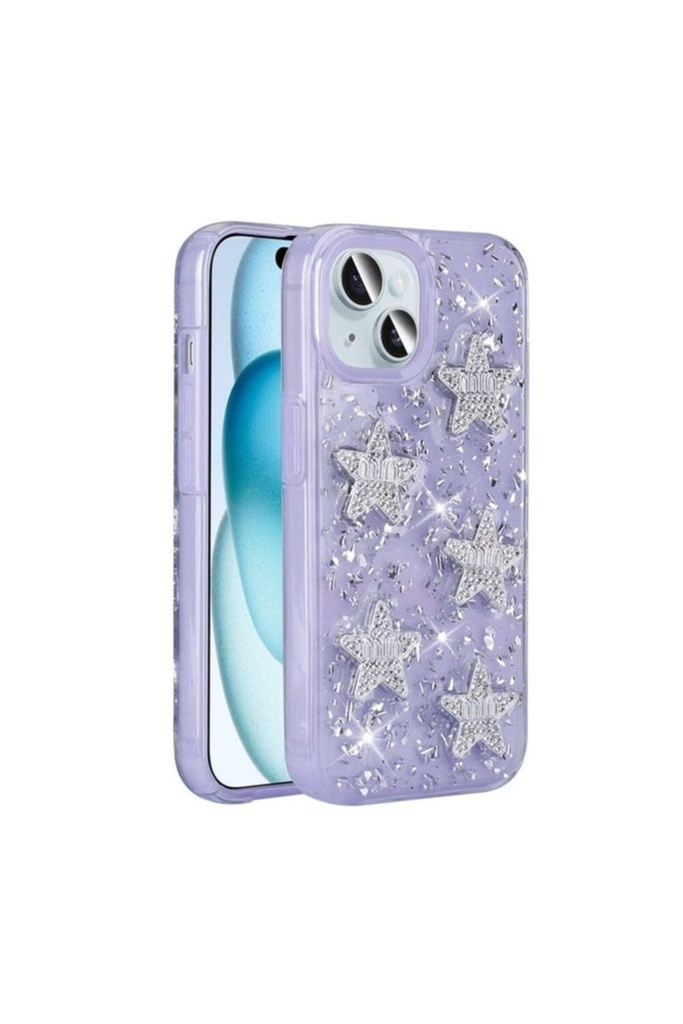 Apple iPhone 13 Uyumlu Kılıf Airbagli Simli Arka Yüzey Zore Işıltı Silikon Kapak