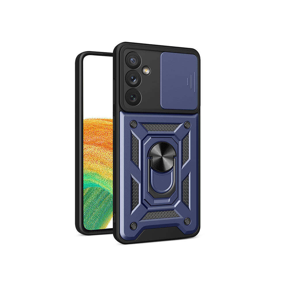 Samsung Galaxy A34 Uyumlu Kılıf Magnetik Standlı Kamera Korumalı Zore Sürgülü Vega Kapak