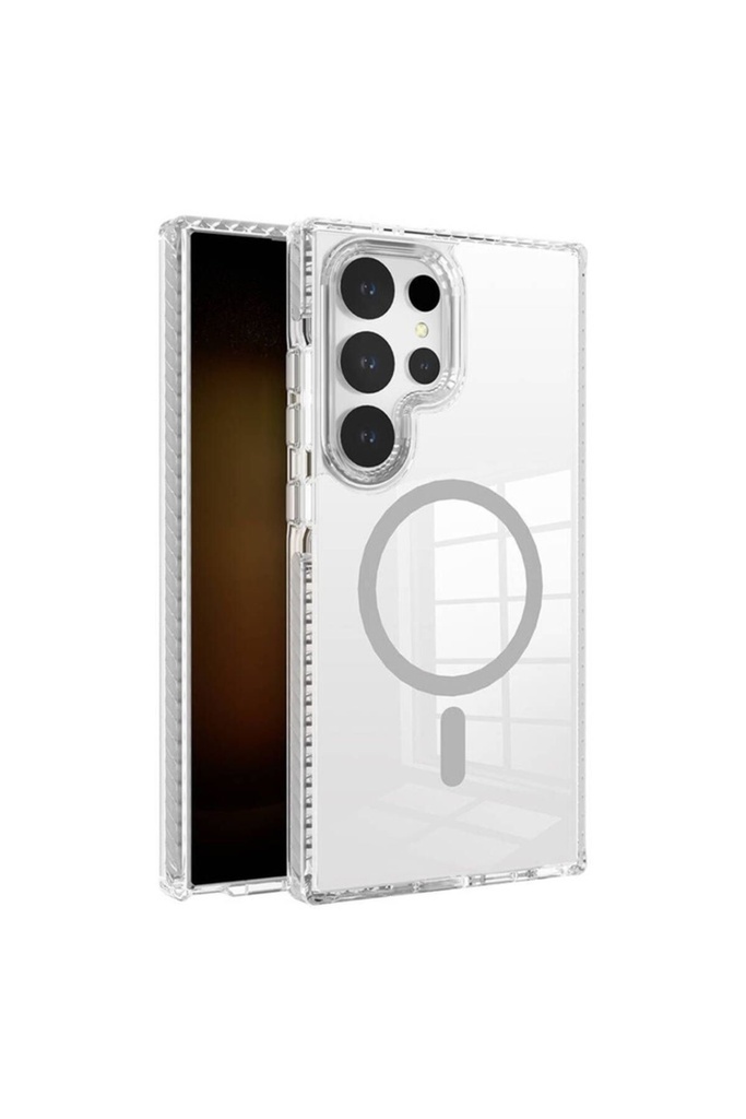 Samsung Galaxy S24 Ultra Uyumlu Kılıf M-safe Şarj Özellikli Airbagli Takılabilir Askı Aparatlı Zore Nana Kapak