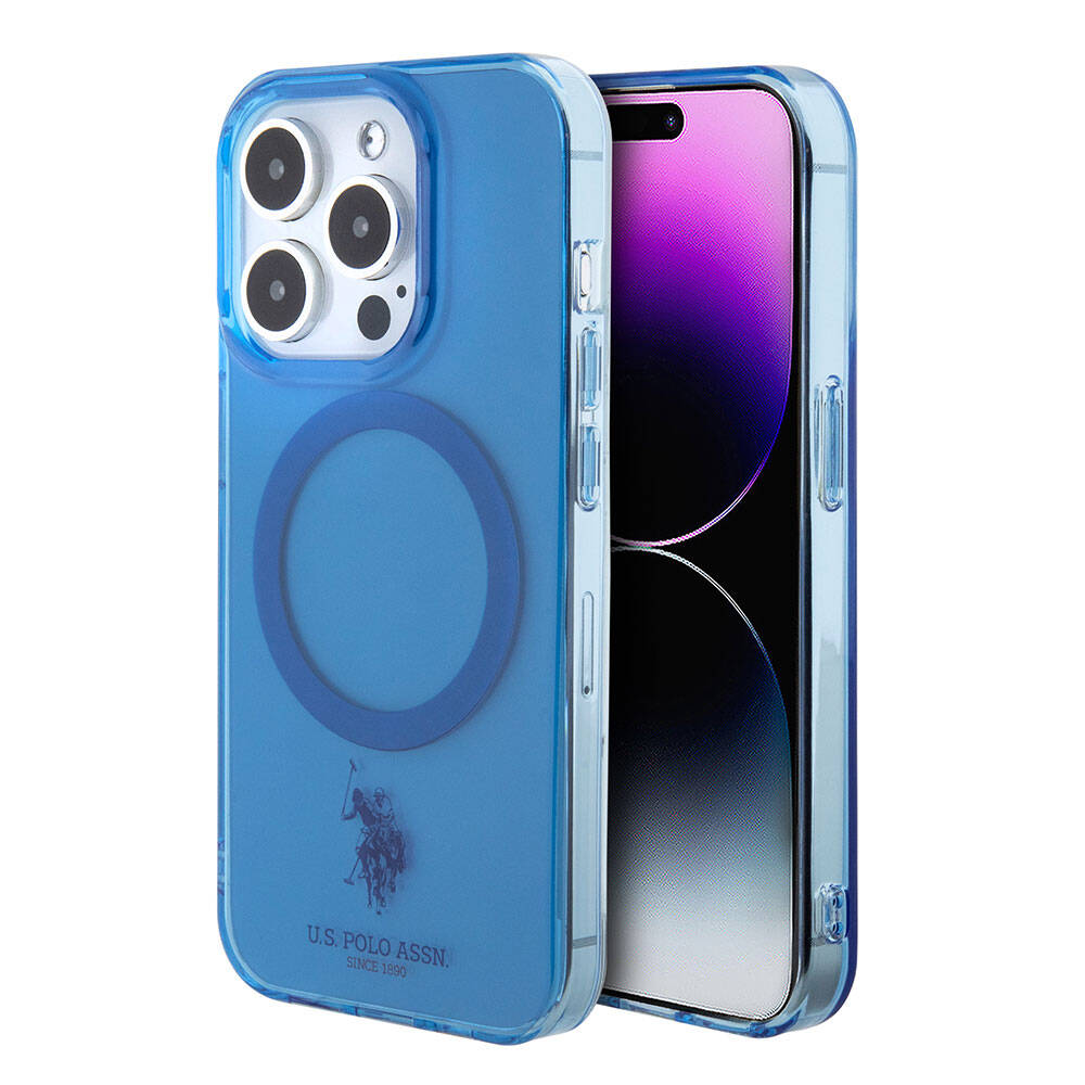 Apple iPhone 15 Pro Max Uyumlu Kılıf U.S. Polo Assn. Orjinal Lisanslı M-safe Şarj Özellikli Transparan Tasarım Kapak