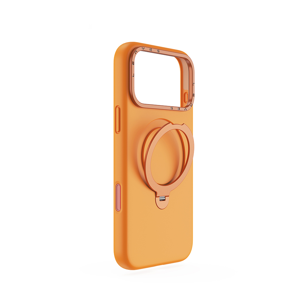 Apple iPhone 17 Pro Max Uyumlu Kılıf M-safe Şarj Özellikli Metal Standlı Sıvı Silikon Lenyes CK223 Kapak
