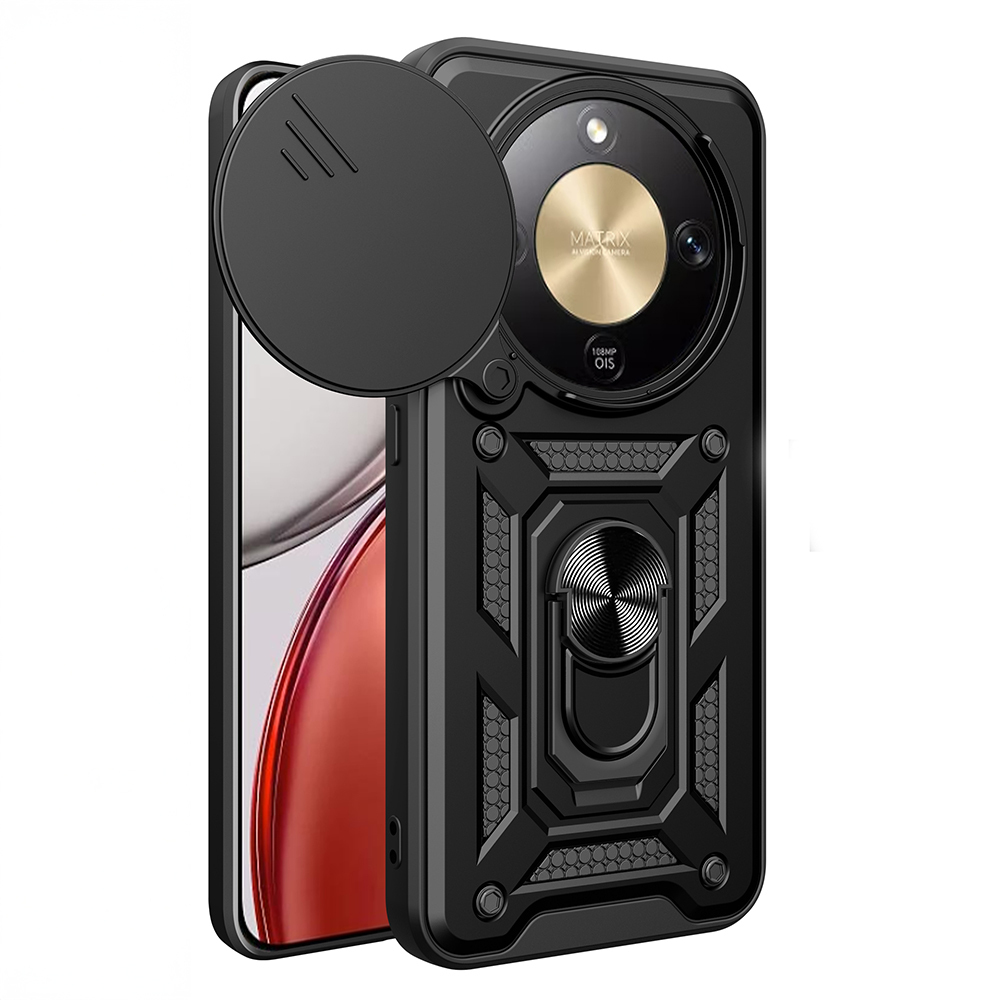 Honor Magic 8 Lite 5G Uyumlu Kılıf Magnetik Standlı Kamera Korumalı Zore Sürgülü Vega Kapak