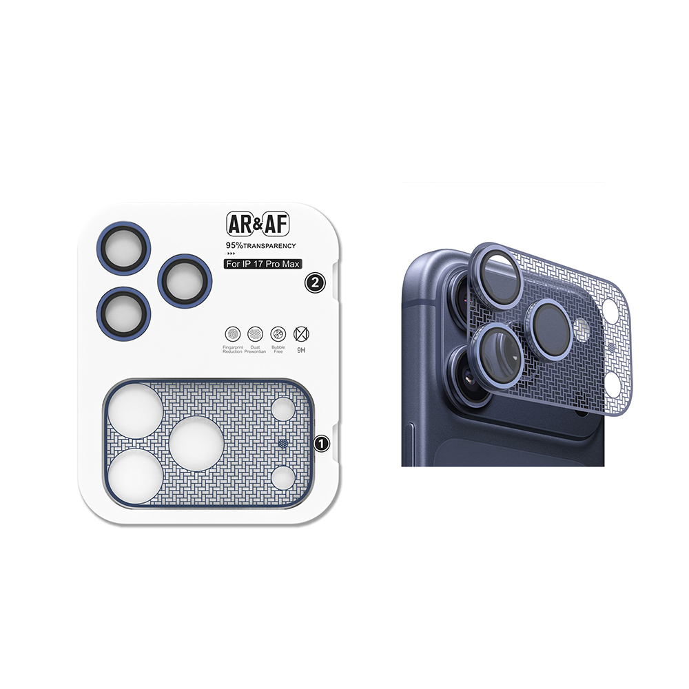 Apple iPhone 17 Pro Max Uyumlu Zore CL-22 Parmak İzi Bırakmayan Anti-Reflective 2in1 Kamera Lens Koruyucu