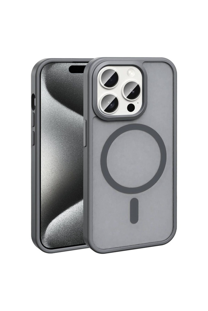 Apple iPhone 15 Pro Uyumlu Kılıf M-safe Şarj Özellikli Mat Arka Yüzey Zore Sio Kapak