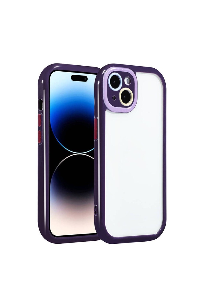 Apple iPhone 14 Uyumlu Kılıf Kamera Korumalı Renkli Kenar ve Çerçeve Tasarımlı Zore Vitamin Kapak