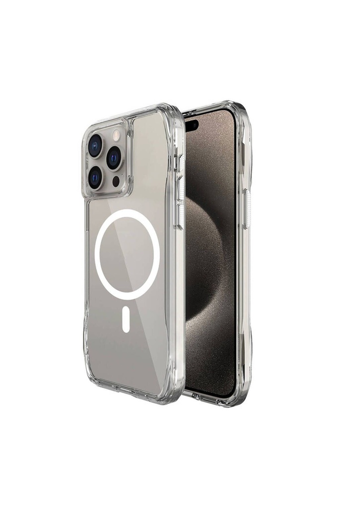 Apple iPhone 15 Pro Uyumlu Kılıf M-safe Şarj Özellikli Airbagli Şeffaf Zore İncek Kapak