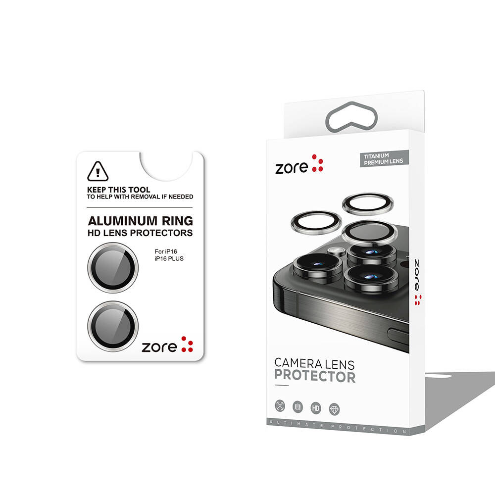Apple iPhone 16 Uyumlu Zore CL-12 Premium Safir Parmak İzi Bırakmayan Anti-Reflective Kamera Lens Koruyucu