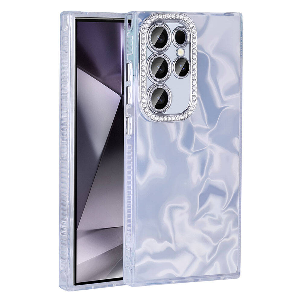 Samsung Galaxy S24 Ultra Uyumlu Kılıf Airbagli Parlak Taş Detay Tasarımlı Zore Esila Kapak