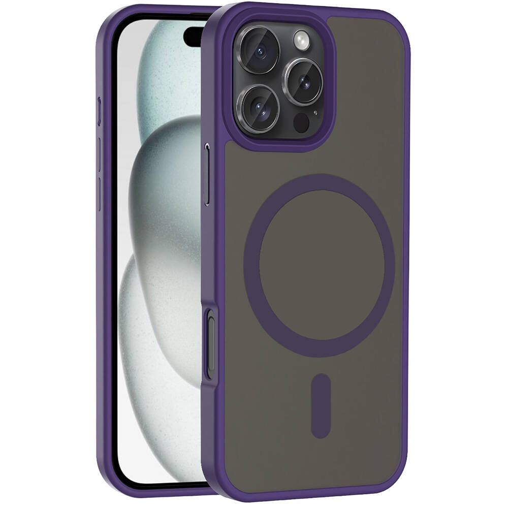 Apple iPhone 16 Pro Uyumlu Kılıf M-safe Şarj Özellikli Mat Arka Yüzey Zore Sio Kapak