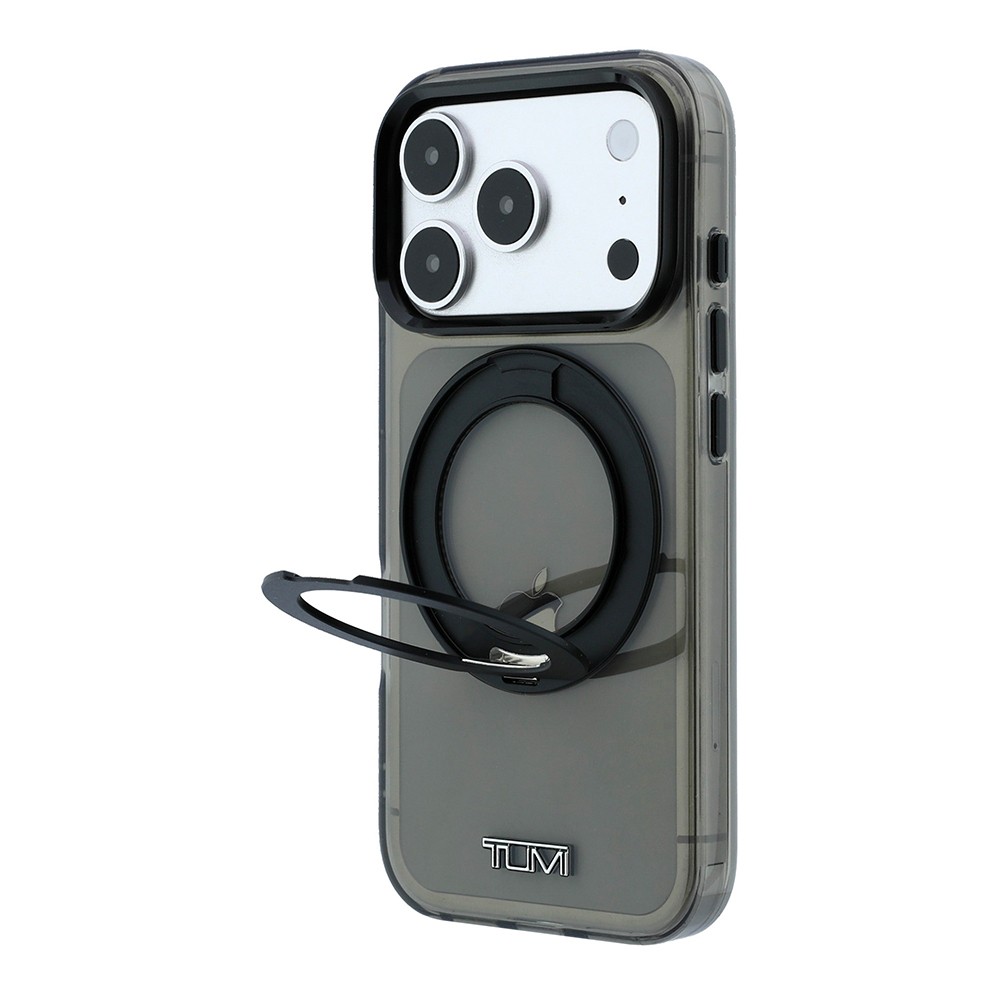 Apple iPhone 18 Pro Uyumlu Kılıf TUMI Orjinal Lisanslı M-safe Şarj Özellikli 360 Derece Dönebilen Standlı Transparan Kapak