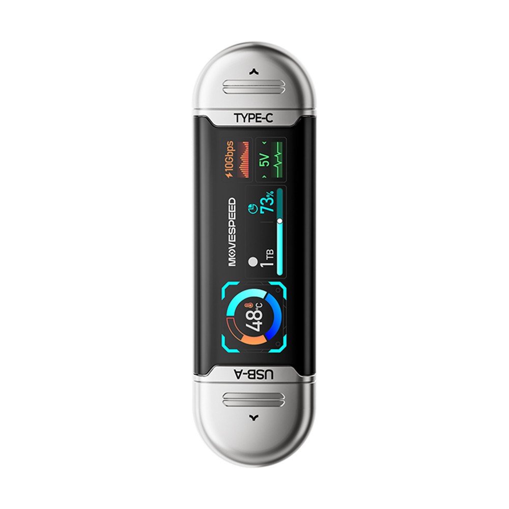 Movespeed MSSU10 LCD Ekranlı 4K ProRes Dual USB-A+Type-C Bağlantılı PSSD Flash Disk 2TB 10Gbps