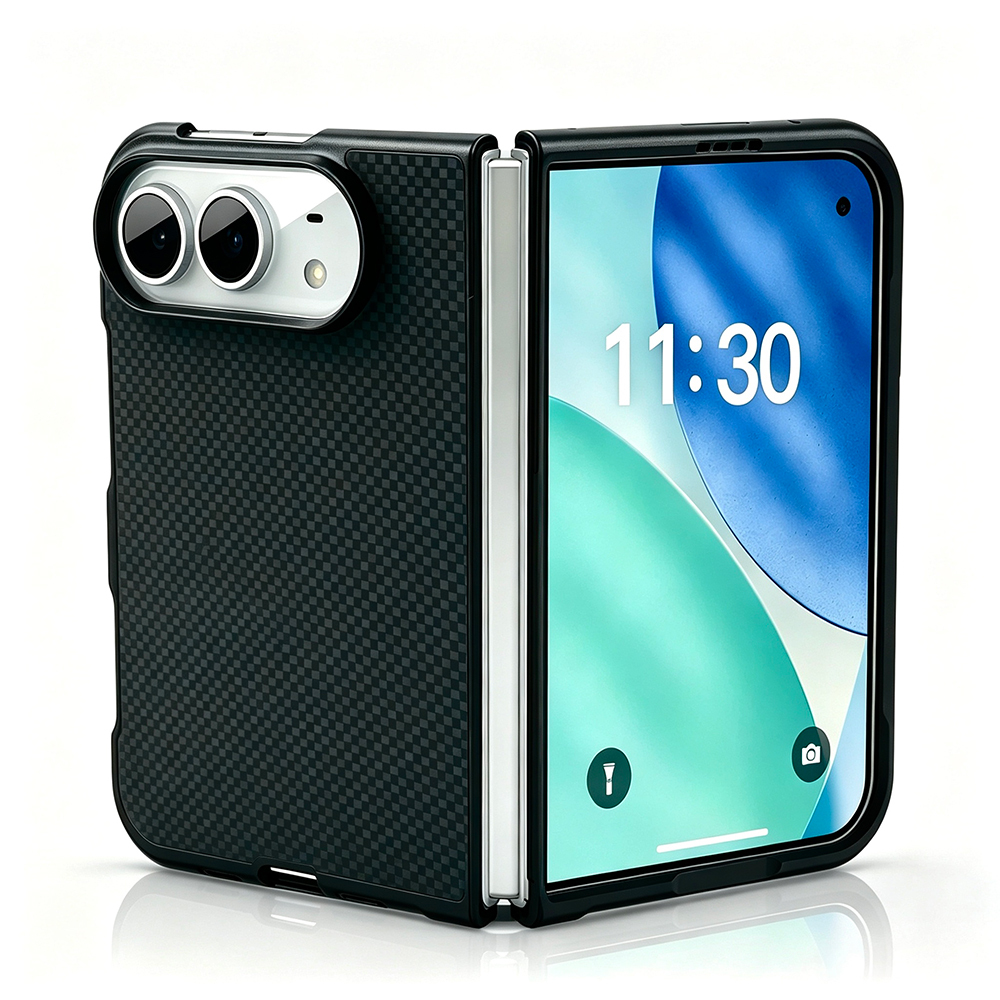 Apple iPhone Duo Uyumlu Zore Noxi M-Safe PU Karbon Desenli Kılıf