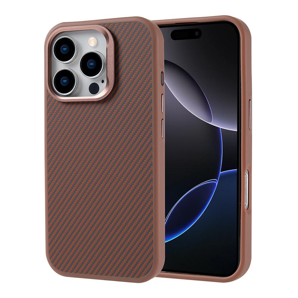 Apple iPhone 16 Pro Max Uyumlu Kılıf M-safe Şarj Özellikli Karbon Fiber Görünümlü Zore Troy Kapak