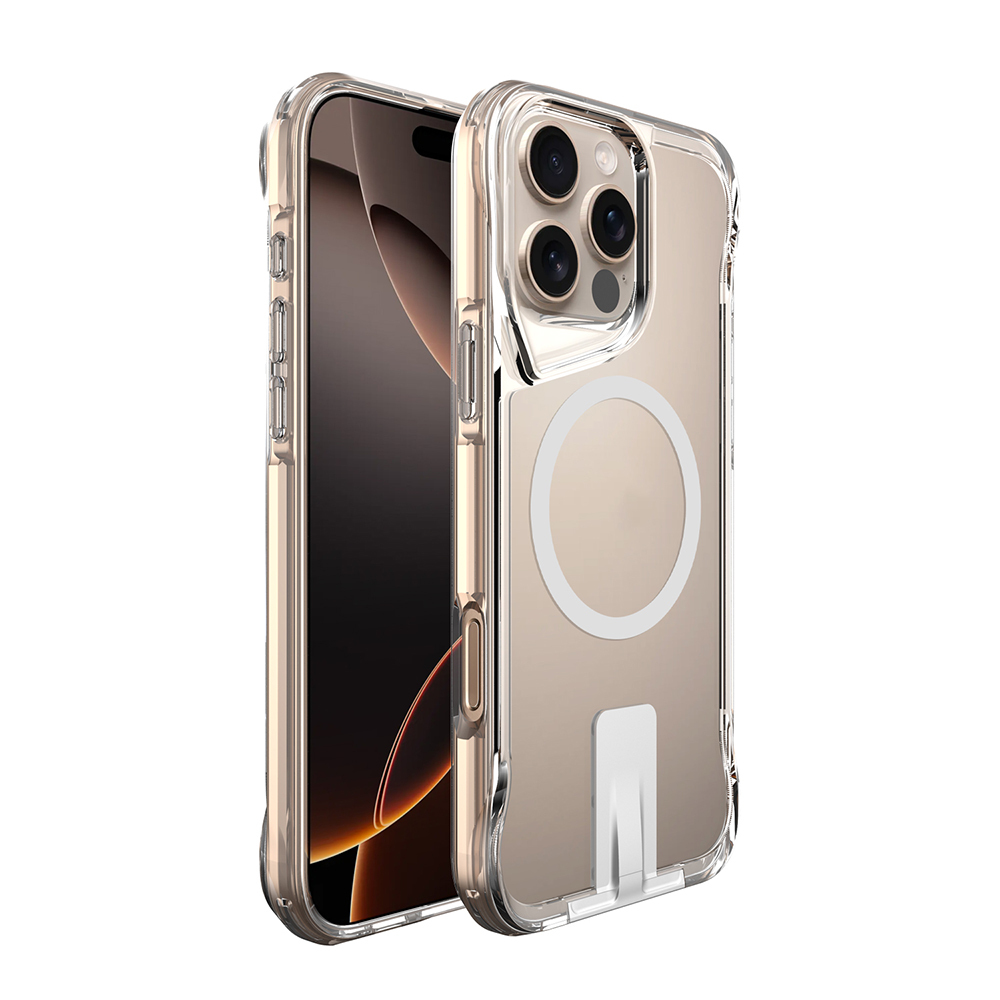 Apple iPhone 16 Pro Uyumlu Kılıf M-safe Şarj Özellikli Zore T-Max Standlı Kapak