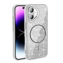 Apple iPhone 16 Uyumlu Kılıf M-safe Şarj Özellikli Parlayan Simli Zore Okso Kapak