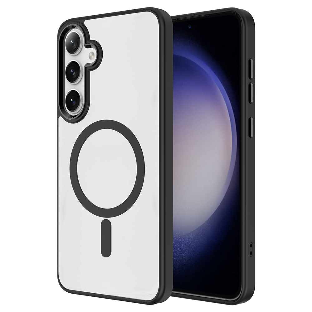 Samsung Galaxy S25 Plus Uyumlu Kılıf M-safe Şarj Özellikli Zore Krom M-safe Silikon Kapak