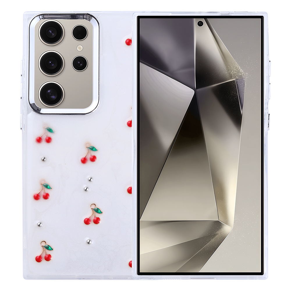 Samsung Galaxy S24 Ultra Uyumlu Kılıf Airbag Tasarımlı Simli Şeffaf Zore Kutup Kapak