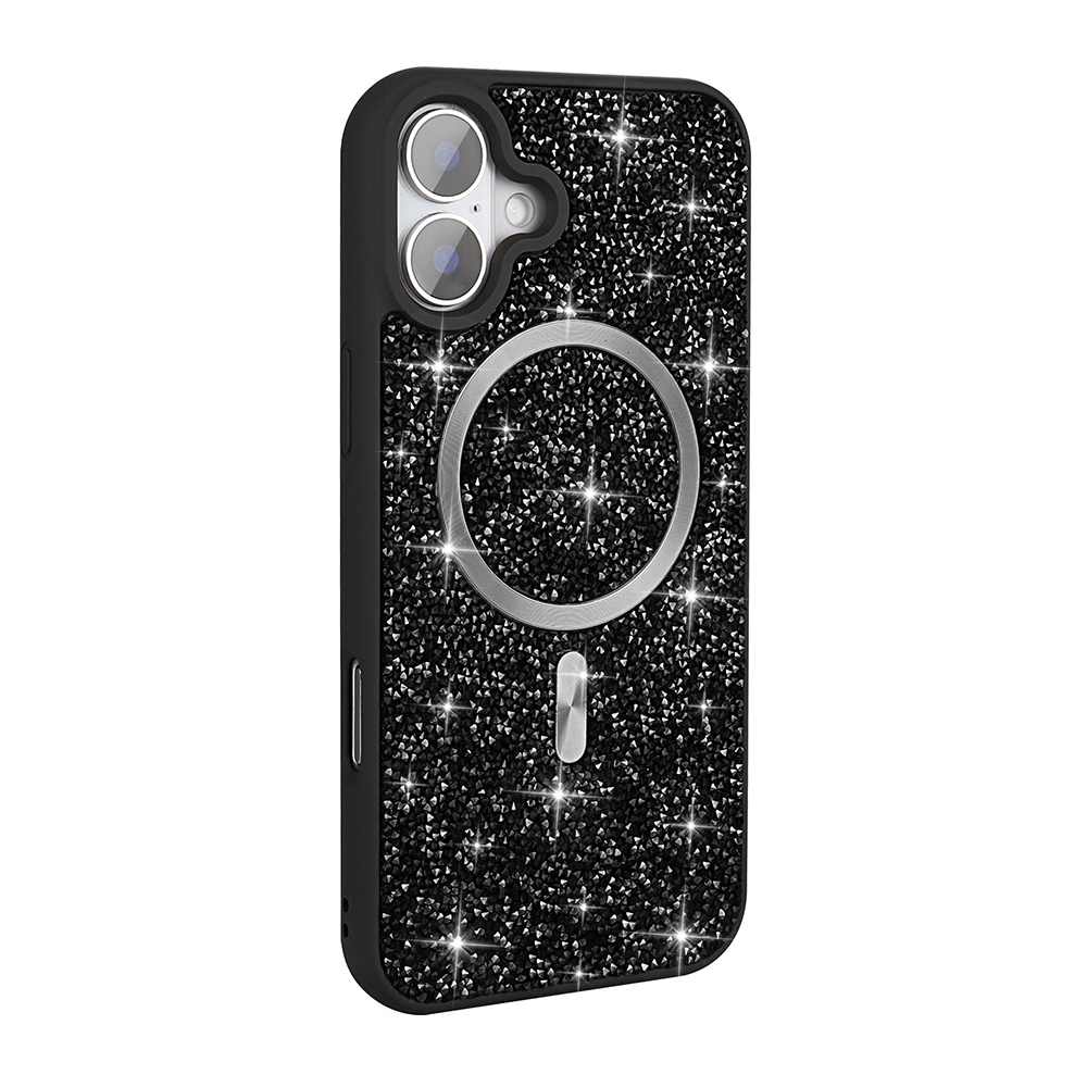 Apple iPhone 16 Pro Uyumlu Kılıf Pırlanta Tasarımlı M-safe Şarj Özellikli Zore Mozaik Silikon Kapak