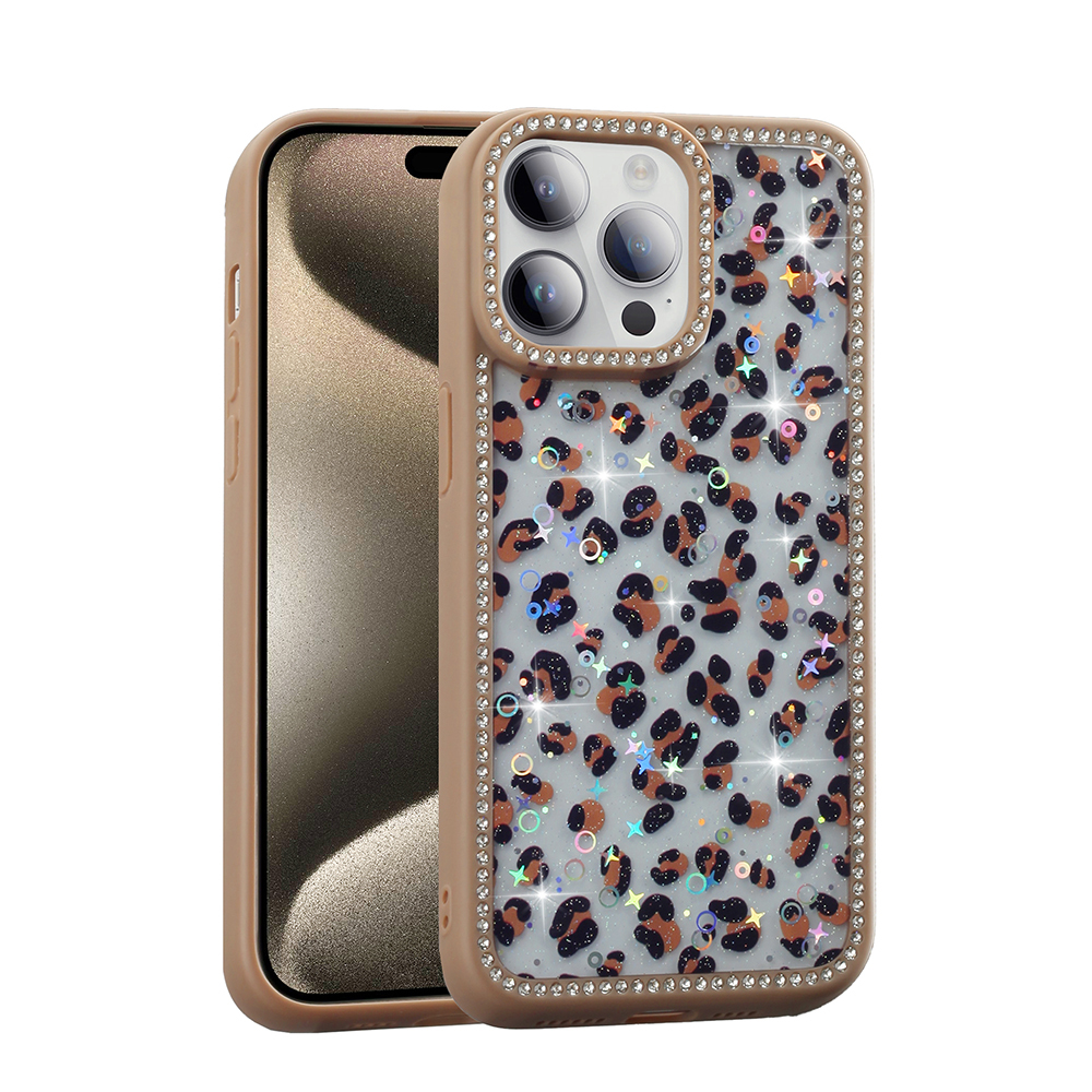 Apple iPhone 14 Pro Max Uyumlu Kılıf Taşlı ve Simli Tasarım Zore Azra Kapak