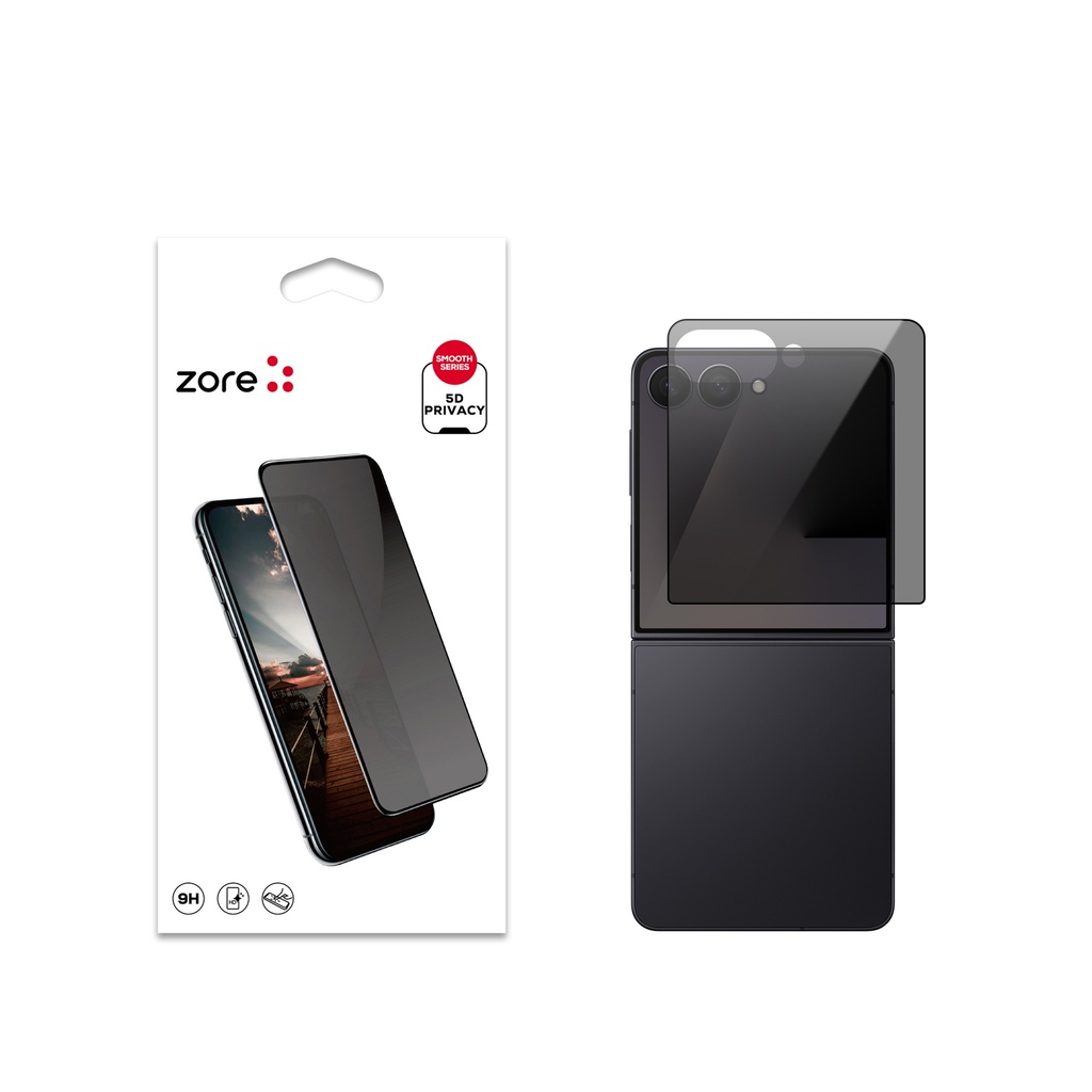 Samsung Galaxy Z Flip Uyumlu 7 Zore New 5D Privacy Temperli Ekran Koruyucu