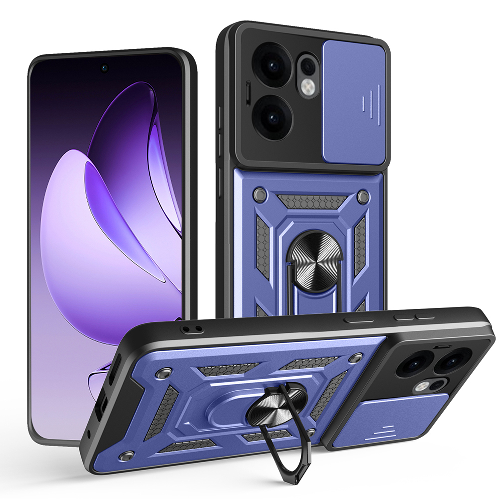 Oppo Reno Uyumlu 13F 5G Kılıf Magnetik Standlı Kamera Korumalı Zore Sürgülü Vega Kapak