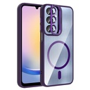 Samsung Galaxy A25 Uyumlu Kılıf Standlı ve Kamera Lens Hediyeli M-Safe Şarj Özellikli Zore Etro Kapak