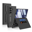 Samsung Galaxy Z Fold 7 Uyumlu Suni Deri Tasarımlı Kalem Bölmeli Zore Kıpta Kartlıklı Standlı Kapak